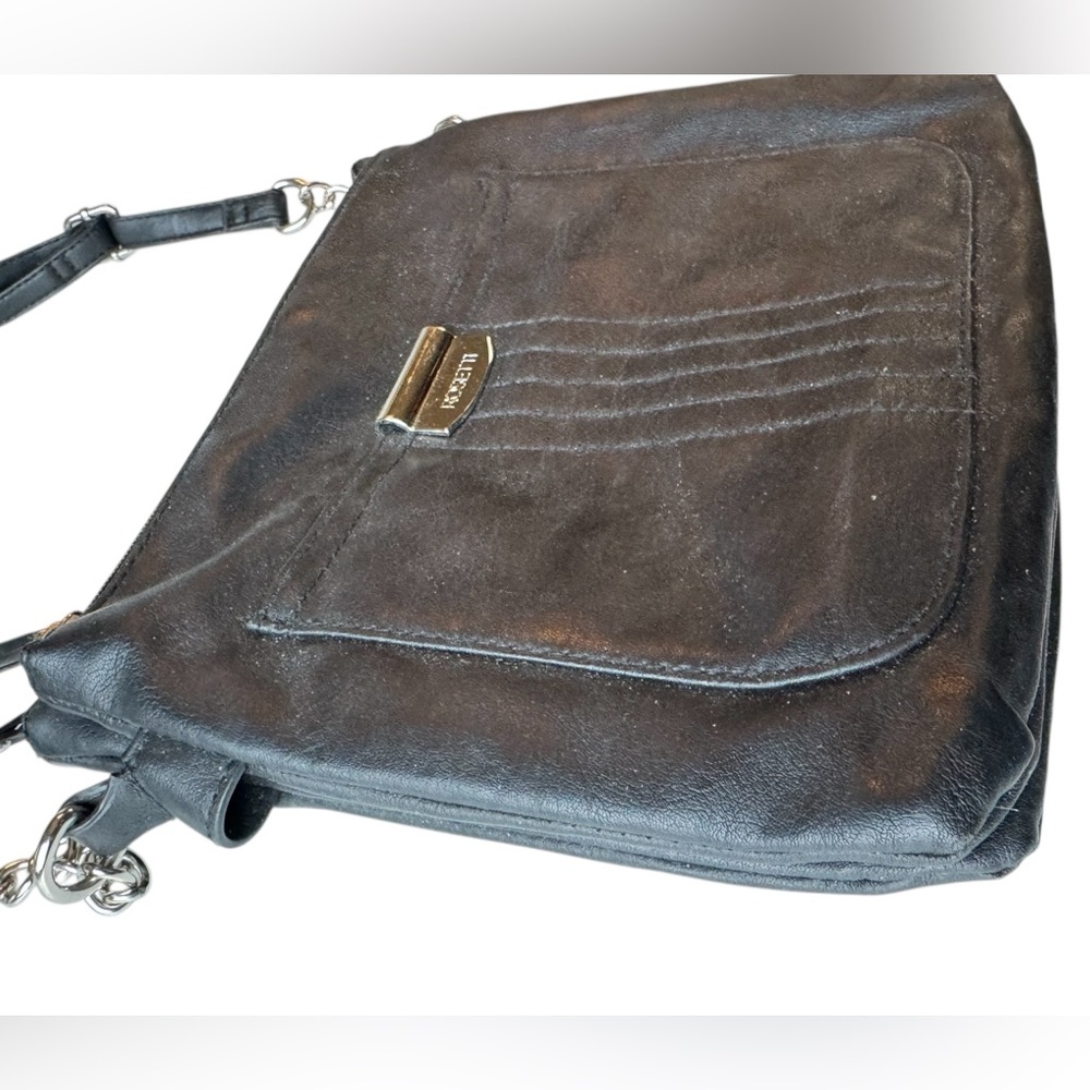 Rossetti Modern Chain Black Chrome Women’s Shoulder Bag Purse - Picture 5 of 12